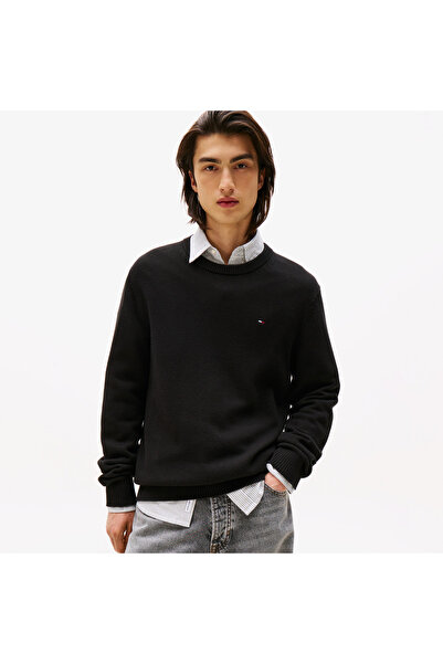 Tommy Hilfiger Tommy Jeans Slim Essentials Erkek Siyah Kazak