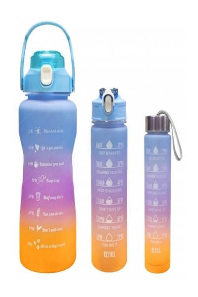 Nobrand Σετ 3 μπουκαλιών νερού: 300ml, 900ml, 2l