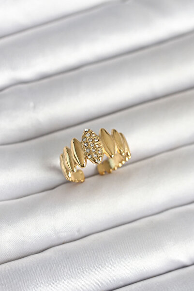 Epilons 316L Steel Gold Rk Zircon Stone Model Women's Ring