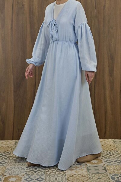 Faya Boutique Blue Muslin Fabric Matin Dress