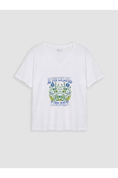 LC Waikiki V Neck Printed Women's T-Shirt