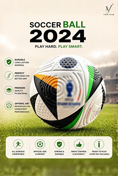 View star Premium Soccer Ball 2024, Pro Football, Air Thermal Bonded, Size 5