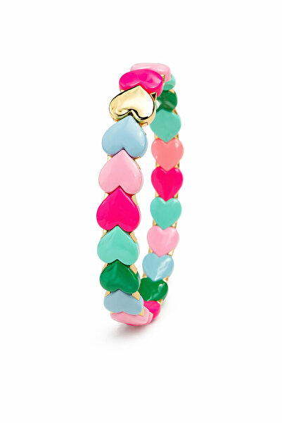 POSEİDONS JEWELLERY Colorful Heart Figured Gold Detailed Bracelet – Fun & Sty...