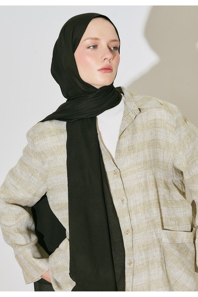 Freshscarfs Σάλι από βισκόζη ράμι σε πράσινο απόχρωση καπνού