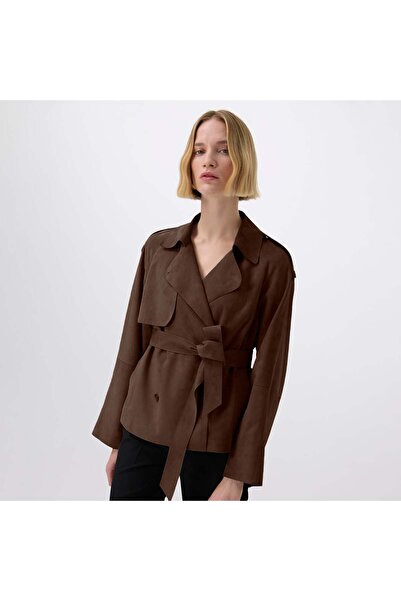 Abree Brown Women's Suede Leather Jacket