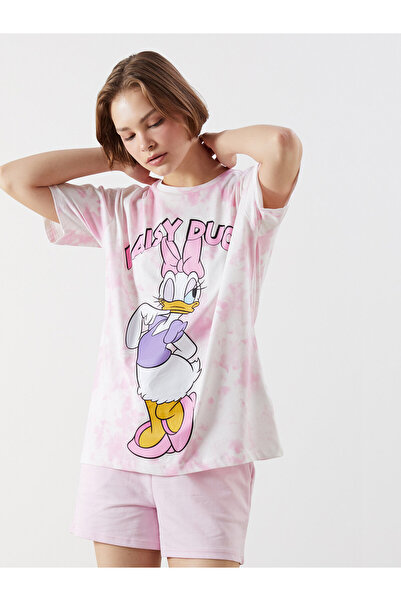 LC Waikiki Tricou de damă cu guler rotund și imprimeu Daisy Duck
