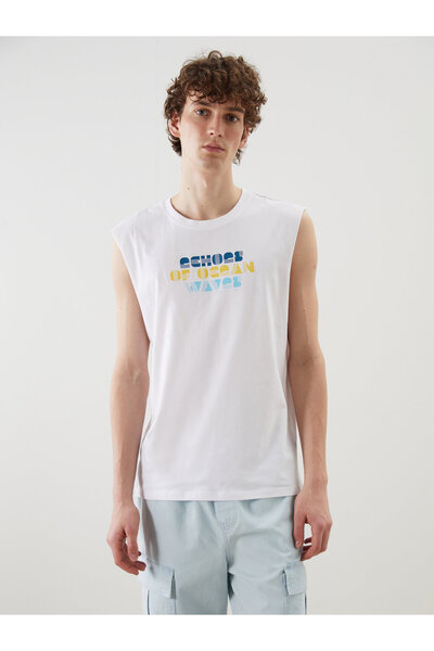 LC Waikiki Ανδρικό T-shirt με στρογγυλή λαιμόκοψη και στάμπα