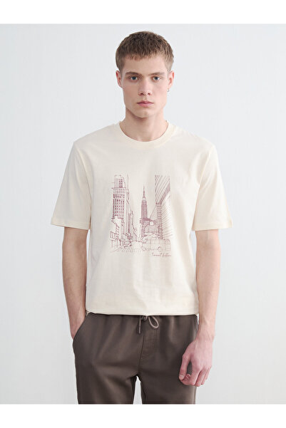 LC Waikiki Ανδρικό T-shirt με στρογγυλή λαιμόκοψη και στάμπα NYC