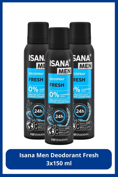 ISANA MEN Deodorant Fresh 3x150 ml