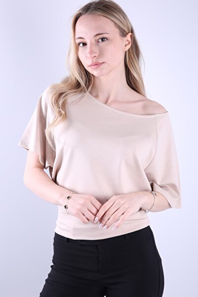 Veni Life Ženska bluza sa šišmiš rukavima i lađastim izrezom