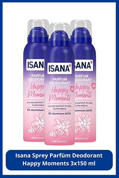 ISANA MEN Isana Sprey Parfüm Deodorant Happy Moments 3x150 ml