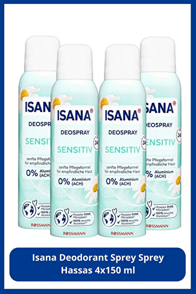 ISANA Deodorant Sprey Hassas 4x150 ml