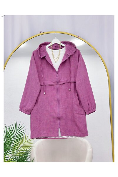 YEDİLALE جاكيت صيفي بسحّاب وغطاء رأس [الجاكيت فقط يشمل السعر]