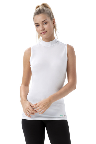 ELİT zümrüt Γυναικείο Λευκό Αμάνικο Κορμάκι 2 τεμαχίων μισό λαιμό