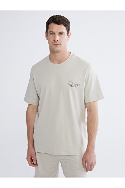LC Waikiki Tricou bărbătesc interlock imprimat cu guler rotund