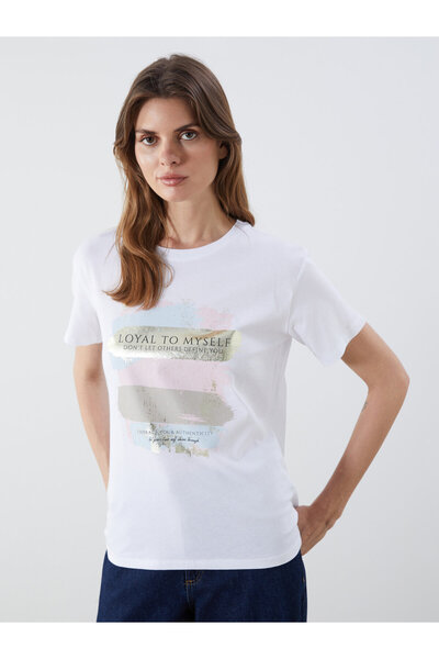 LC Waikiki Tricou pentru damă cu imprimeu cu gât crew