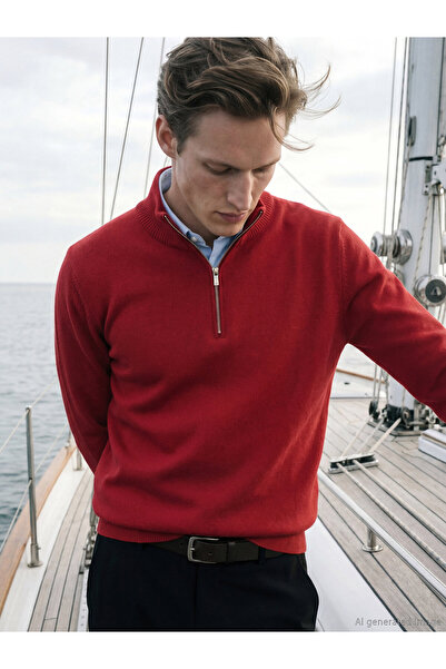 LC Waikiki Stand-Up Collar Men's Knitwear Sweater