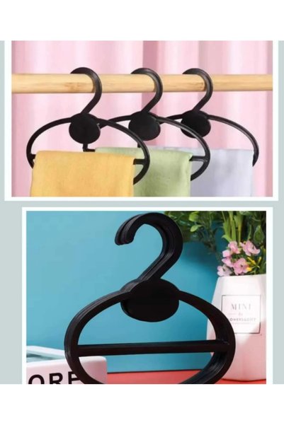 ÖZKAHRA TEKSTİL 50 Pieces Black Scarf Shawl Foulard Scarf Hanger Closet Organizer