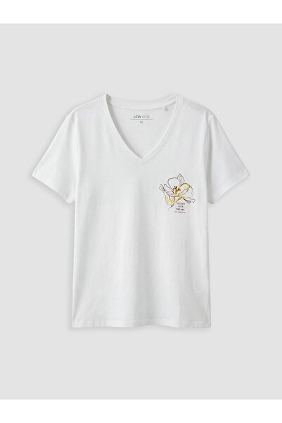 LC Waikiki Tricou de damă imprimat cu decolteu în V