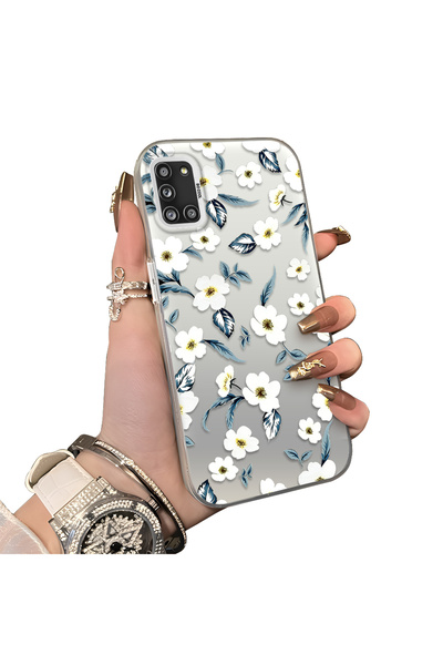 ucuc Samsung Galaxy A31 Compatible Hard Acrylic Back Silicone Edge Lens Prote...