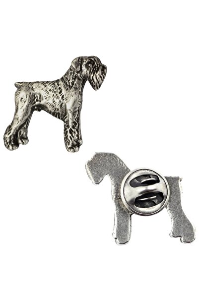Art - Dog Schnauzer - Broșă câine placată cu argint, ac elegant, decorațiune ...