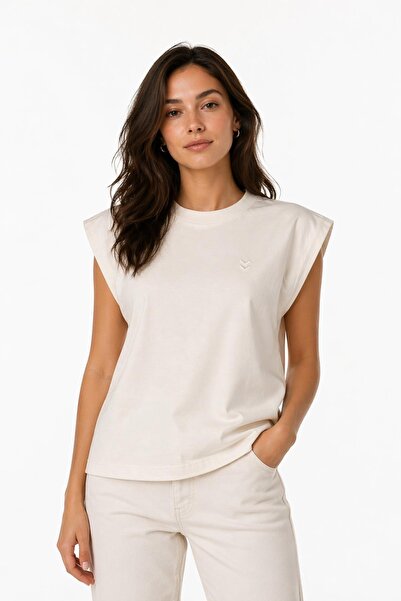 hummel Remiendo S/S 912323-9157 Κρεμ γυναικείο μπλουζάκι