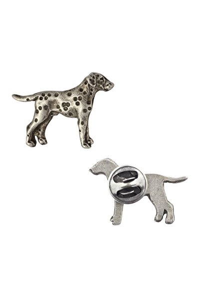 Art - Dog Dalmațian, Câine de companie - Broșă câine placată cu argint, ac el...