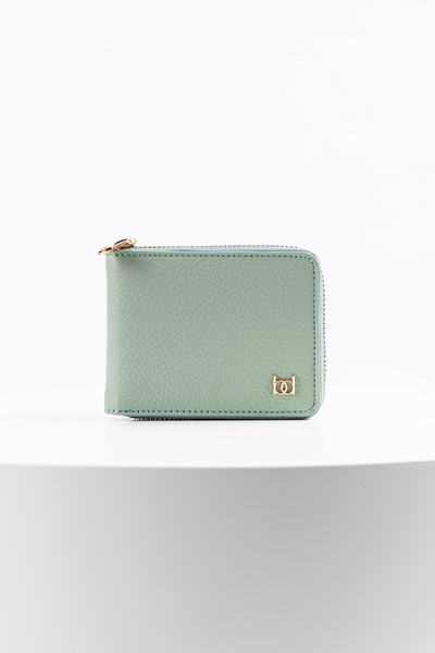BAYDERİ Δερμάτινο πορτοφόλι Westi με οριζόντιο φερμουάρ Mint
