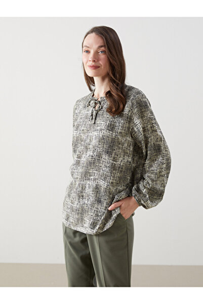 LC Waikiki Tie Neck Patterned Women's Blouse