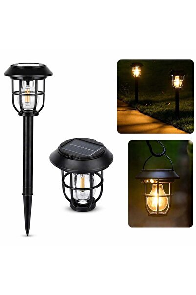 JML1 Lanterna solară de grădină 46 cm, LED 13 cm, Portabilă cu panou solar in...