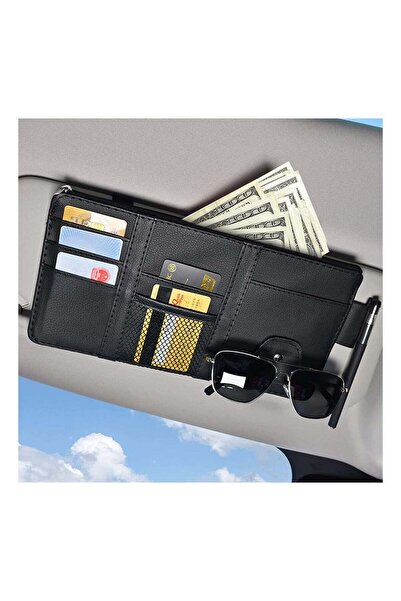 Arabest PU Leather Car Sun Visor Organizer,Multi-Functional Storage,Clear Vis...