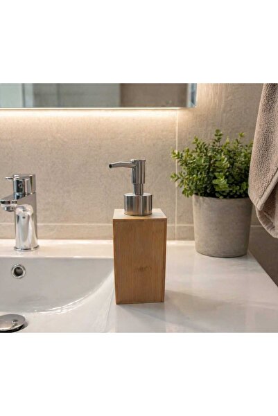 GENERAL Διανομέας/θήκη σαπουνιού από μπαμπού με αντλία από ανοξείδωτο ατσάλι ...
