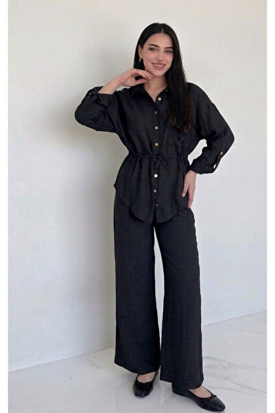 My Blog Μαύρο Σετ Πουκάμισο-Παντελόνι - 51311