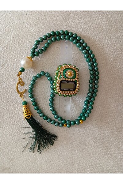 Pervin Ablacım Green Stone Zikir Matik and Green Prayer Beads