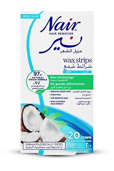 Nair Hair Remover Wax Strips With Coconut Milk 20 Pcs