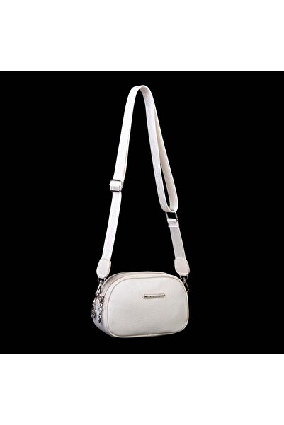 Nas Bag Kadın Mini Çapraz Çift Gözlü Çanta Krem Victoria