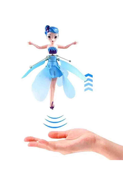 E-ANAMAG Κούκλα, Ιπτάμενη Νεράιδα Πριγκίπισσα Τύπου Drone, με Φόρτιση USB, Μπλε