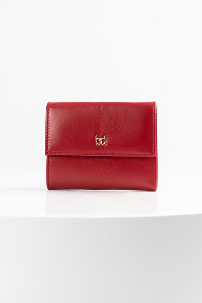 BAYDERİ Sulih Γυναικείο Δερμάτινο Πορτοφόλι Κόκκινο