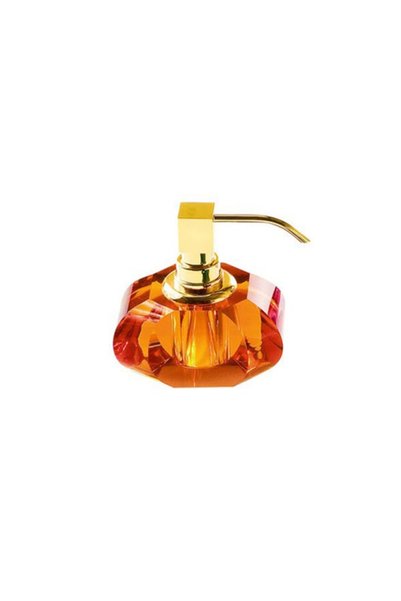 Decor Walther Kristall Liquid Soap Dispenser, Countertop - Gold/Amber
