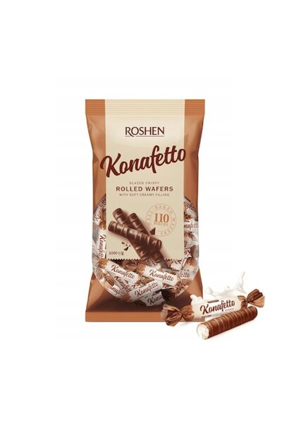 Roshen Ρολά γκοφρέτας με σοκολάτα και κρέμα γάλακτος Κοναφέτο Μπιάνκο Ρόσεν, ...