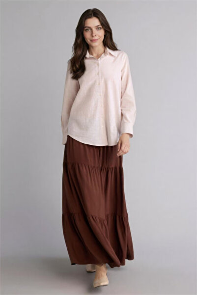 DeFacto Beli Lace-Up Viscose Maxi Hijab Skirt Z3406Az26Sp