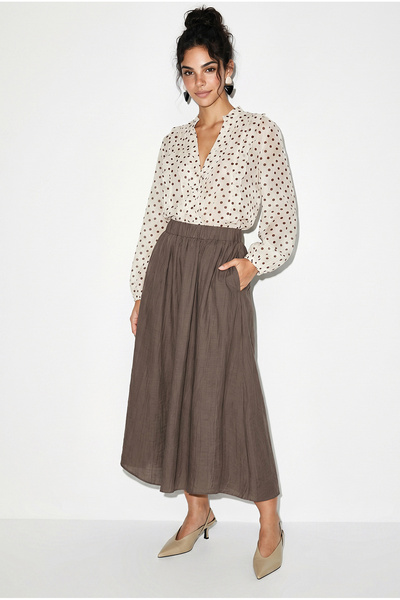 Bianco Lucci Γυναικεία φούστα μάξι με ελαστική μέση και λεπτομέρεια τσέπης 75...