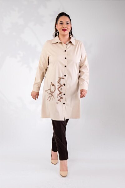 Roxxlen Women's Large Size Long Shirt