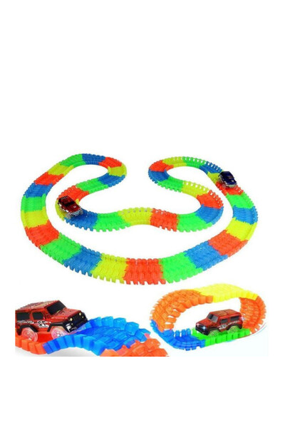 E-ANAMAG Μαγικές Πίστες Εύκαμπτη Πίστα Αγώνων Αυτοκινήτων με 95 Κομμάτια