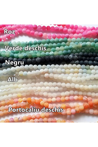GemSale Mărgele agat înghețat 5,2mm 33cm~62 bucăți-negru
