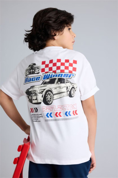 DeFacto 100% Cotton Oversized T-Shirt for Boys H0978A826Sm