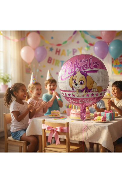 DODOMAR Folyo Balon Paw Patrol Skye 45x45 cm Doğum Günü Parti Süsleme Balonu ...
