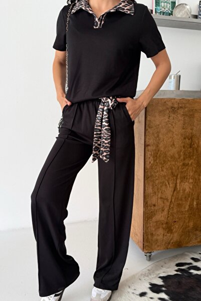 Ded COLLECTION Γυναικείο μοντέρνο κοστούμι με κοντό μανίκι και λεπτομέρεια λε...