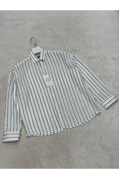 More Black Striped Oversized Shirt