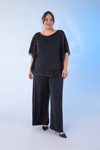 Roxxlen Γυναικείο Σετ 2 τεμαχίων με παγιέτες σε μεγάλο μέγεθος